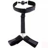 Japan SM bondage Back Cross Collar Strap Handcuffs Mouth Ball Gag Sex Handcuffs Sex Fetish Slave Bondage For
