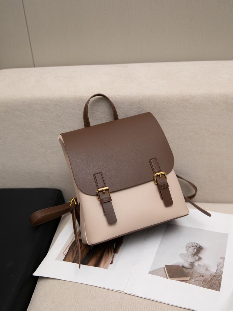 Leather Backpack Women's 2025 New Fashion Bag Niche Versatile Large-capacity Travel Cowhide Backpack