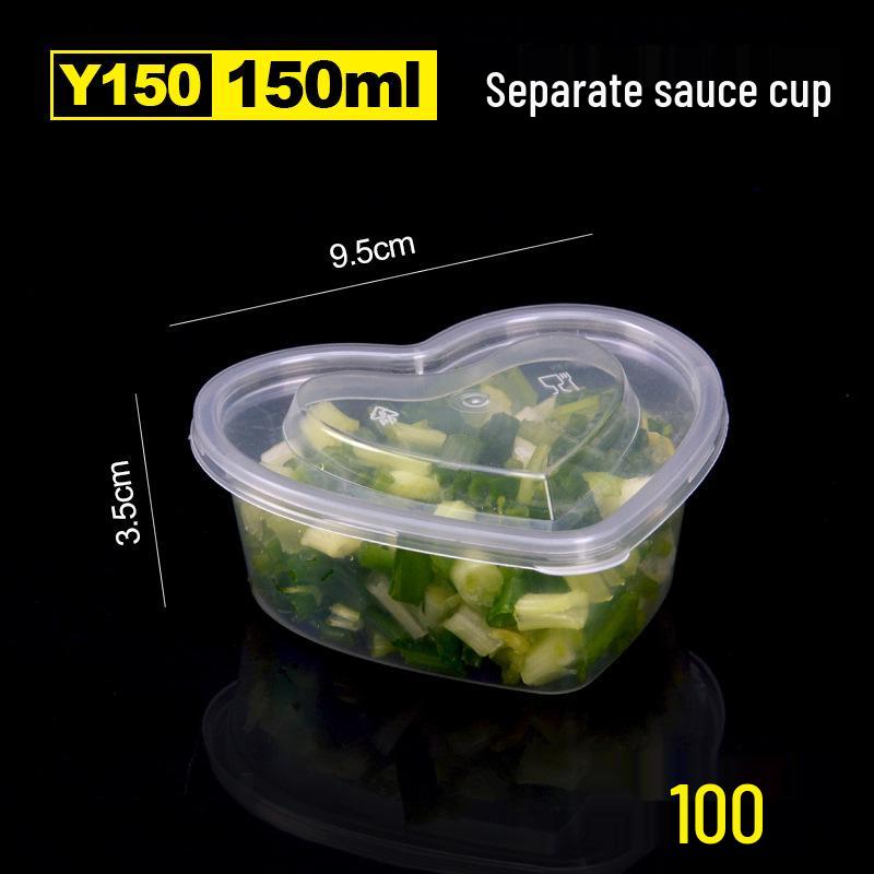 100 Tazzine di Plastica Monouso per Salse con Coperchio - Ideali per Polpa di Frutto della Passione, Salsa Piccante, Salsa di Soia e Condimenti