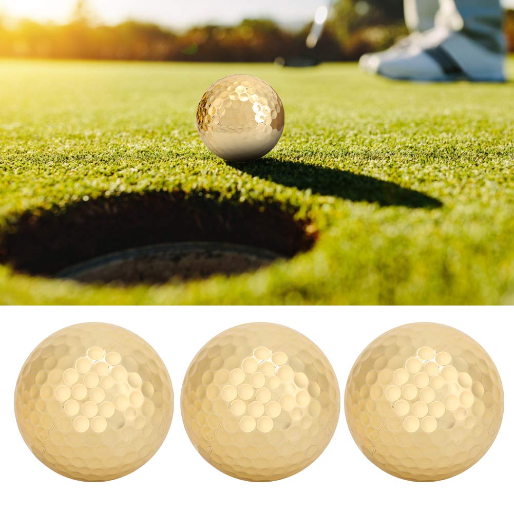 Sparkly Golf High Practice Pack of 4 Electroplated, Gold-Plated Balls, Visibility, Balls,