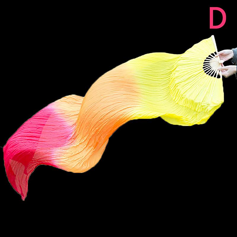 Prawa ręka 150 cm długości wachlarz do tańca Sprzedaj Pani Belly Gradient Color Dancer Ćwicz długie imitacje rekwizytów tanecznych Jedwabne wachlarze