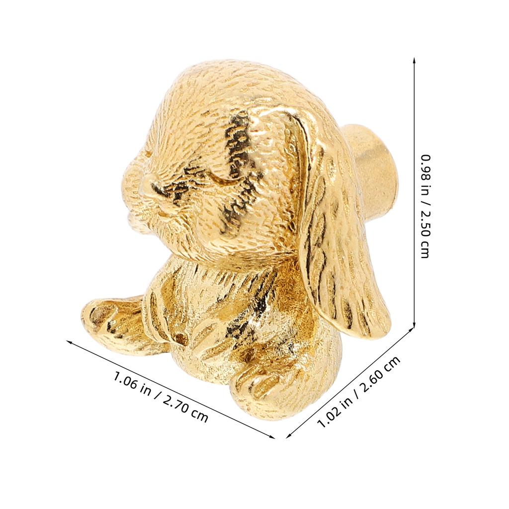 Brass Rabbit Knob Drooping Ear Design Drawer Pull Handle for Kitchen Cabinets Dresser Wardrobe Cupboard Decorative Cabinet
