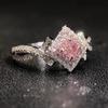 eBay's new accessories creative cross-wound pink diamond zircon ring, women's daily versatile hand jewelry