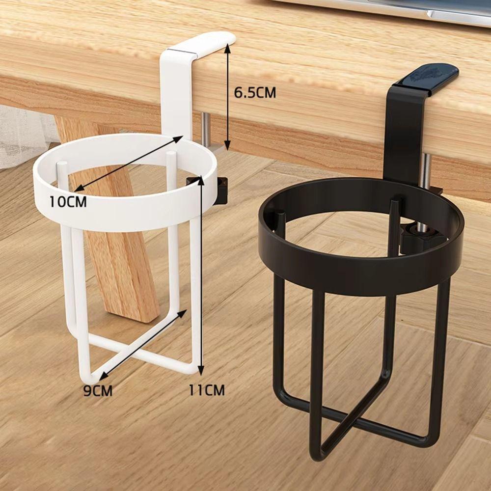 Metal Desktop Mug Rack 2 In 1 Cup Hanging Storage Holder Space Saving Clip-on Cup Holder  Desk