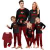 Matching Family Christmas Pajamas Set Long Sleeve Round Neck Top and Pants Loungewear for Women Men and Kids