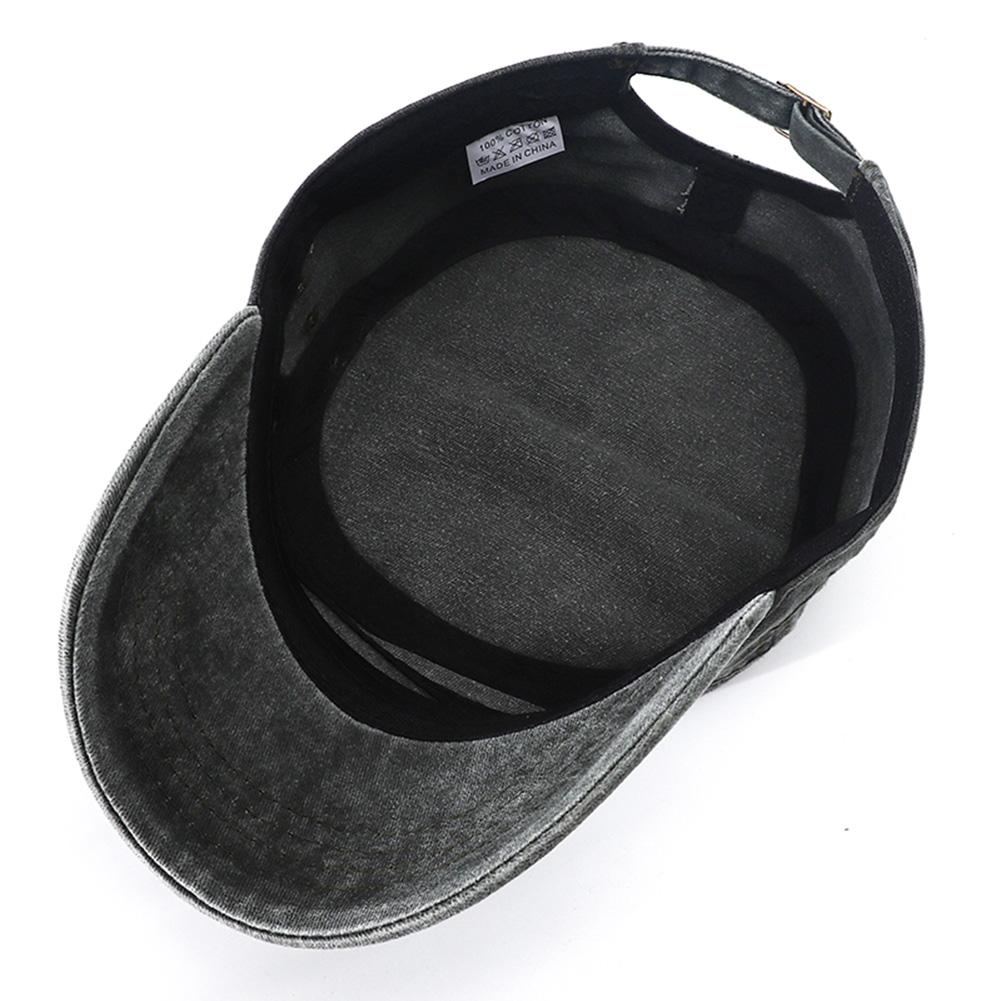 Couleur Militaire Simple Uni Réglable Chapeau Haut Plat Pêche Coton Lavé Vintage Genre Neutre Femmes Hommes Pour Chapeaux Casquette Militaire Extérieur Soleil