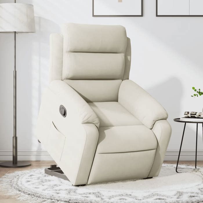 VidaXL Fauteuil Inclinable, Chaise de Relaxation avec Dossier, Siège avec Accoudoirs, Fauteuil TV de Salon, Moderne, Crème 3205101