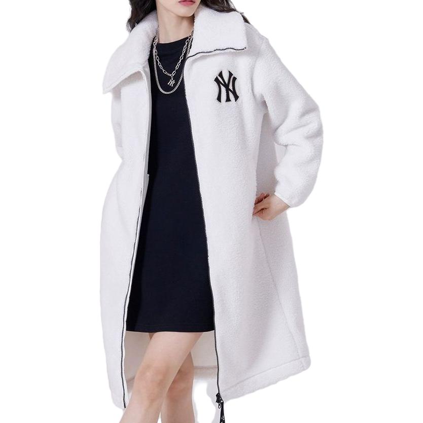 MLB New York Yankees Lang Locker Lässig Sport Fleecejacke Damen Jacke Elfenbein 3AJPF3416-50IVS