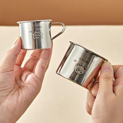 50/100/150ml 304 Stainless Steel Drinking Cup With Handle Durable Tumbler Anti Scalding Mini Cute Water Cup For Kids Drinkware