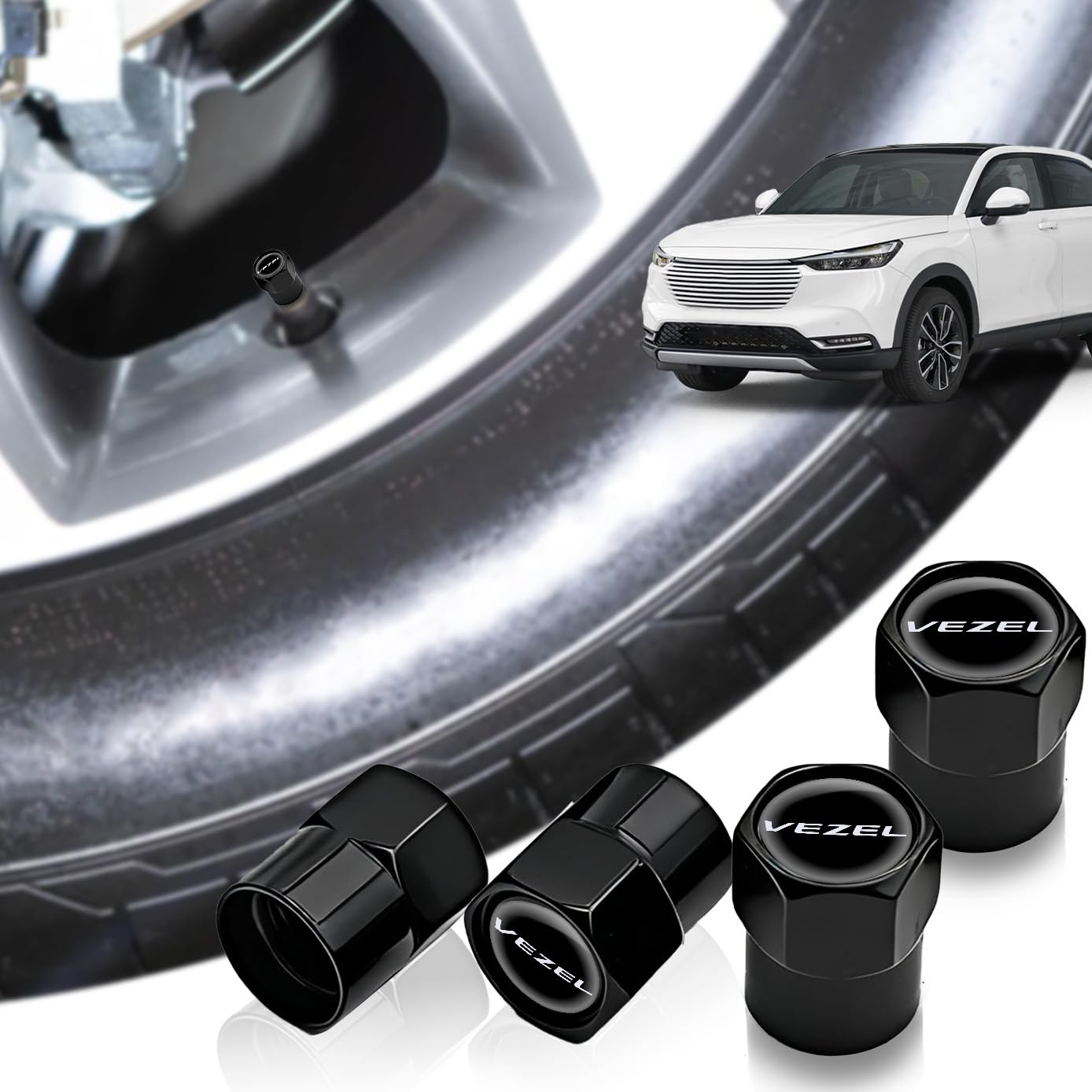 HUDIY [For Vezel Only] Air Valve Cap, Made of Aluminum, vezel чёрный