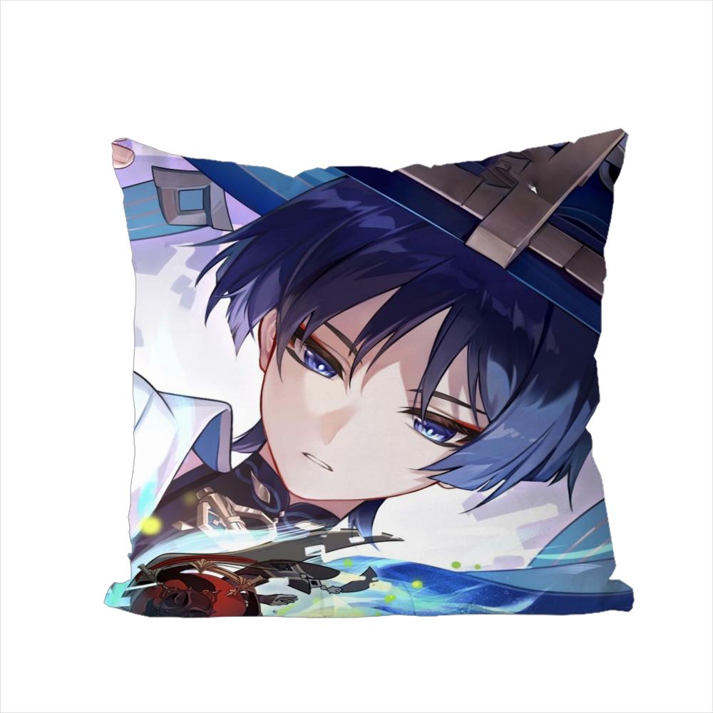 Genshin Impact Wanderer Pillow Case For Car Sofa Decorative Home Doublesided Print Plush Square Throw Pillow Cushion Cover