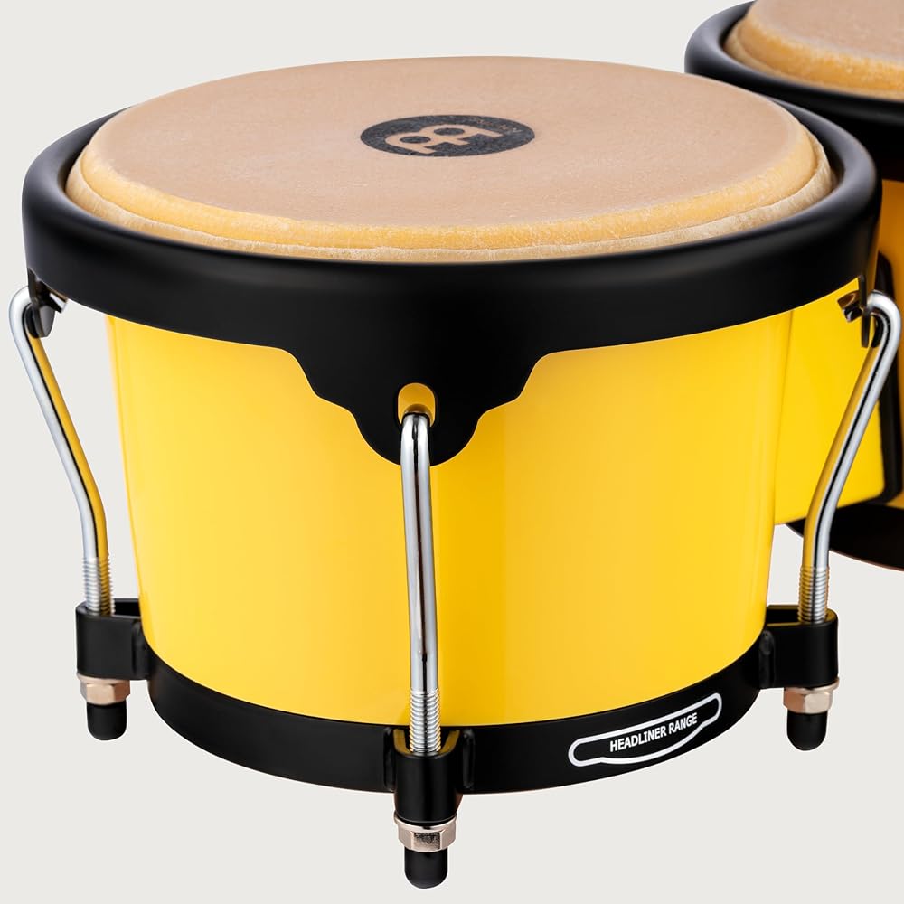 MEINL Percussion Bongos, Journey Series, Buffalo Head, Illuminating Yellow, HB50IY (Official Japanese Product)