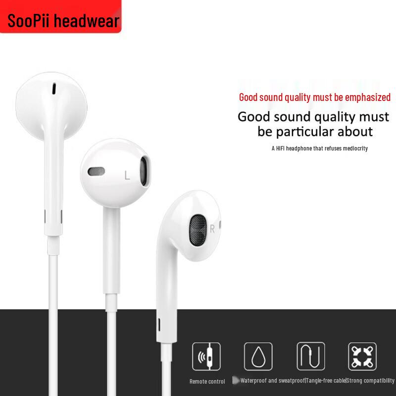 SooPii KE05 Wired Half-In-Ear Earphones for iPhone