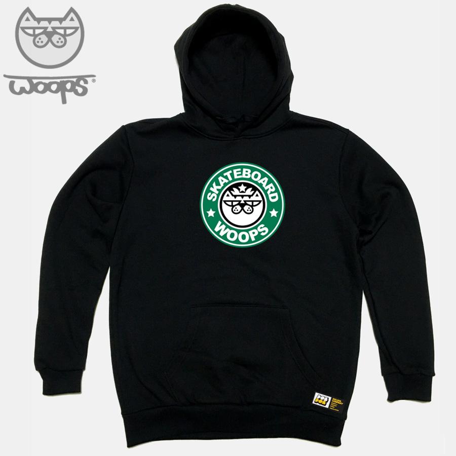 Doldol Woops_Толстовка_38 Кот-скейтер Персонаж Oops Худи Black/Xxl