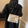 New Solid Color PU Bow Decorati Shoulder Bags  Sweet Small Square Bags  Sale Exquisite Youth Women's Crossbody Bags
