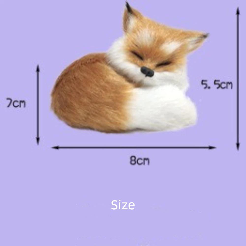 Figurine Peluche Renard Poupée Jouet Mini Renard Accroupi Assis Modèle Peluche Simulation Renard Cadeau d'Anniversaire