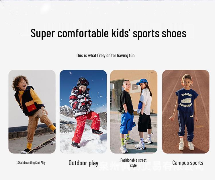 Babudou Kids' Sports Shoes 2025: Non-Slip, Plus Velvet, Autumn/Winter Running Shoes for Boys