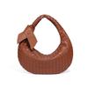 Large Capacity Woven Shoulder Bag - Trendy Crescent Dumpling Handbag, Underarm Style.