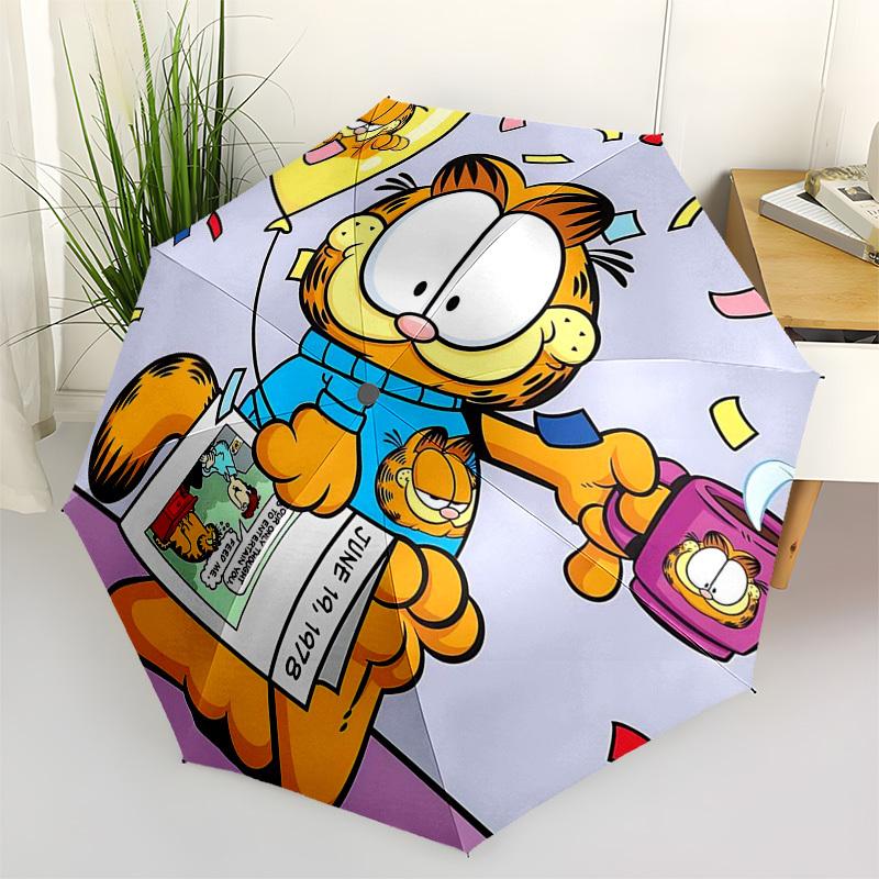 1pc Garfield Coffee Mug with Confetti Print - Automatic Opening Umbrella, Portable Folding Design, 8-Rib Iron Frame Outdoor Umbrella, Ideal Gift for F