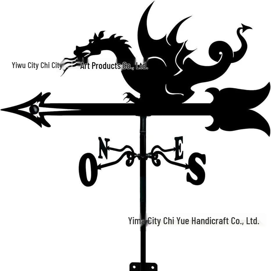Weather Vane Ornament: Outdoor Wrought Iron Spray-Painted Roof Decoration Metal Craft