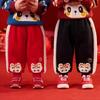 Dudujia Fleece-Lined Long Pants for Babies, Winter Red Thick Trousers for Boys And Girls, Children's New Year Outfit, Black, Size 90