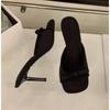 New Women's Slipper Mules Low High Heels Shoes Summer Best Street Look Females Square Head Open Toe Bow Strappy Sandals