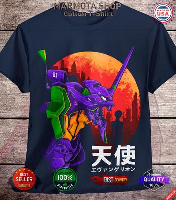 Neon Genesis Evangelion marškinėliai EVA Unit 01 Japonų Anime Manga Marškinėliai Tee Otaku