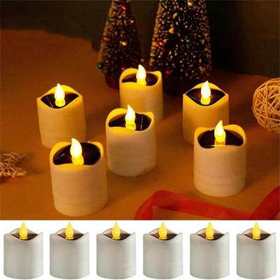 New Romantic Flickering Solar Flameless LED Candle Lights - Tea Lights Simulation for Outdoor Wedding Party Decor - Garden Ambia