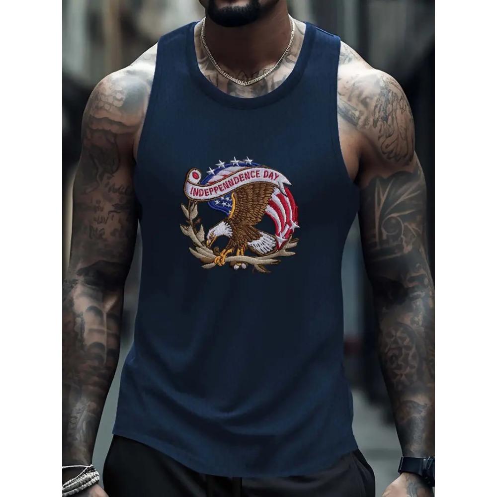 Men's solid color vest sleeveless round neck T-shirt daily sports fitness fashion round neck breathable short-sleeved T-shirt