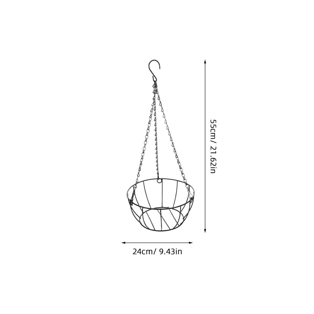 Hanging Basket Iron Flowerpot Holder Thickened Metal Wall Mount Planter Stand for Home Garden Balcony Porch Decoration