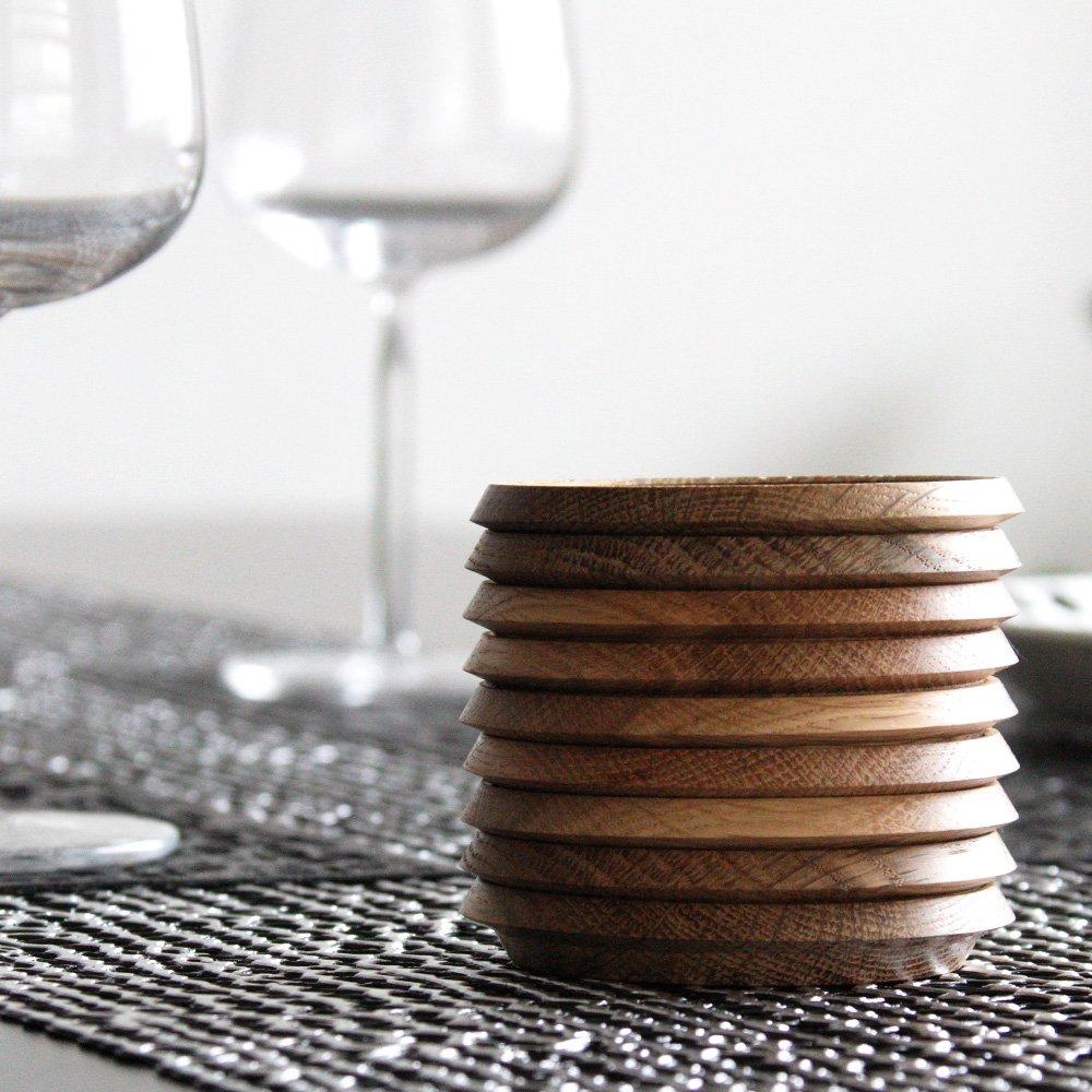 MUSEO Coasters, 88mm, Set of 5, with Box (Walnut)