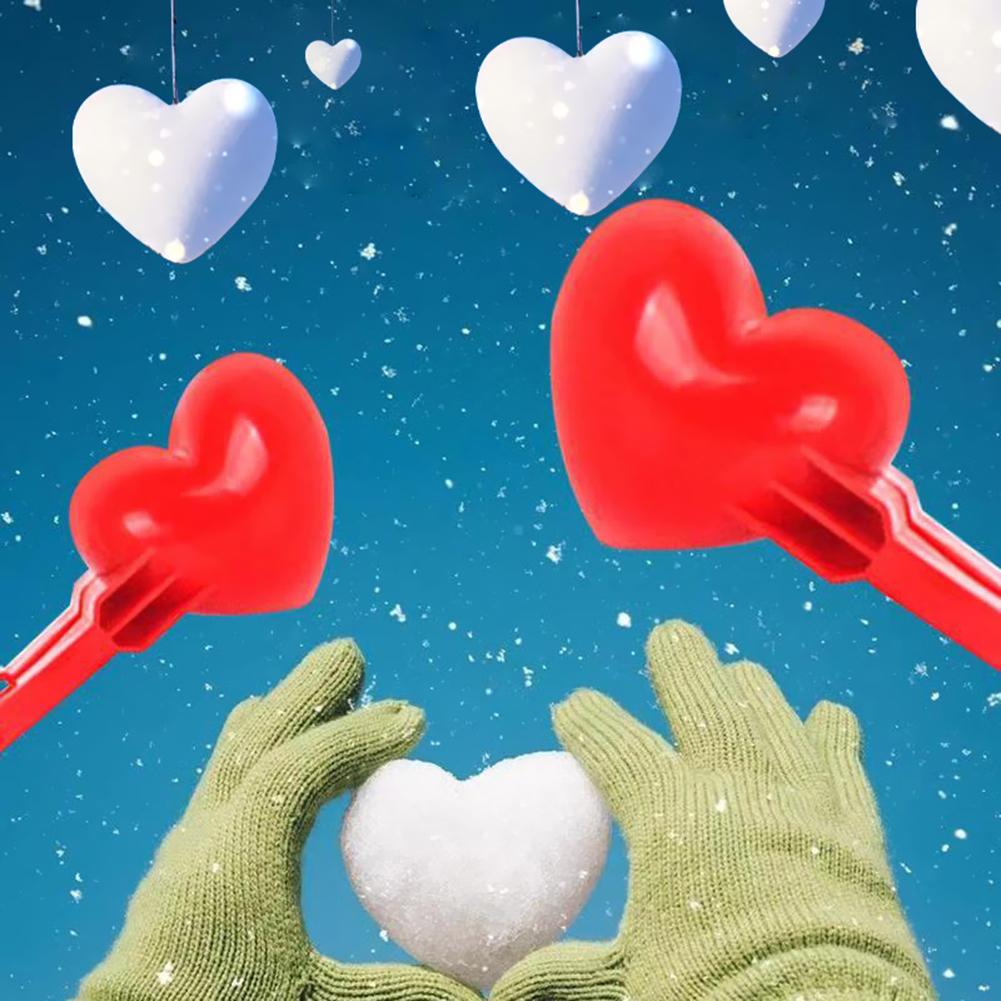 

6UK Love Shaped Snowball Maker Clip Kids Winter Snow Sand Mold Random (красный)
