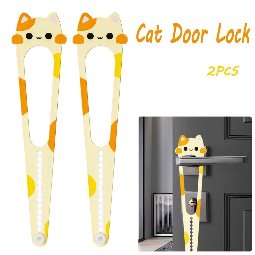 2Pcs Cat Shaped Cat Door Lock Durable Pet Door Holder Dog Door Opener  Pet Supplies