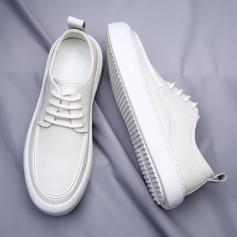 Versatile Leather Mens Sneakers Lace Up Comfortable Casual Shoes Outdoor Adulto Shoes Leisure Walk Footwear Male Walking Shoes