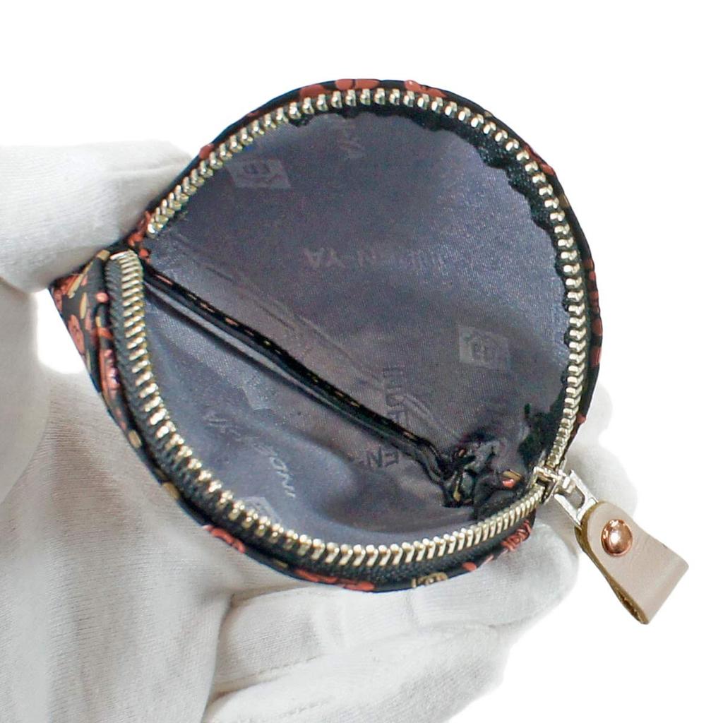 Indenya Inden Coin Purse Deerskin Kaguwa Rose Petite Black X White Pink Lacquer 8401