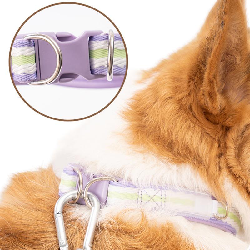 Cotton Dog Collar, Cute Puppy Collar with Plastic Buckle, Adjustable Soft Natural Fabric Pet Collar for Small Medium Large Dogs