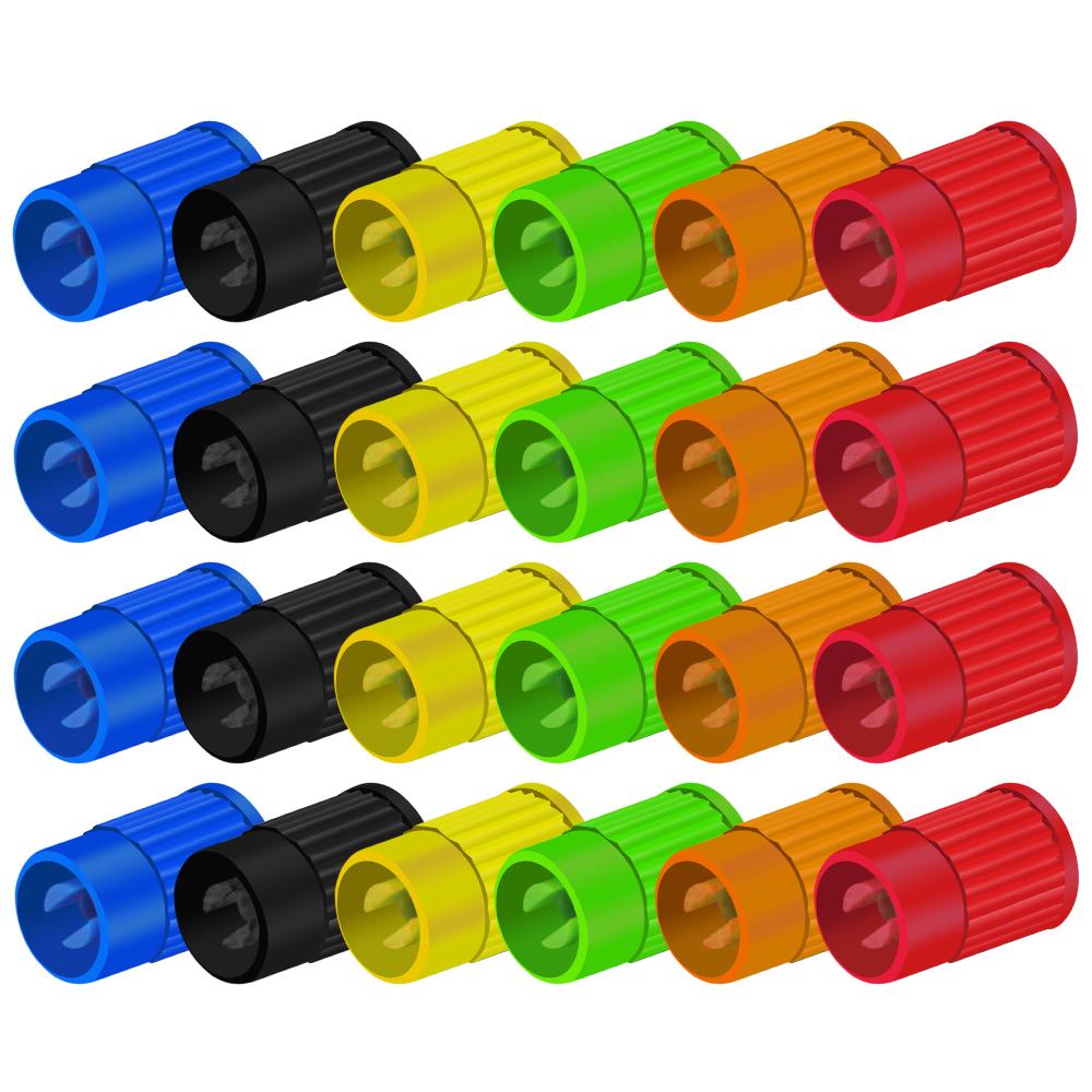 Plastic Tire Valve Caps Built-in Valve Core Remover Tool Universal Stem Covers for Cars Bike and Bicycle Trucks Motorcycles Valve Stems 1