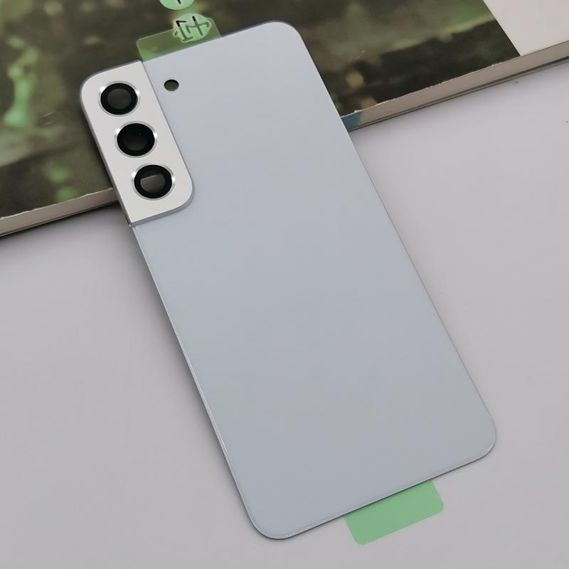 Pour Samsung Galaxy S22 Couvercle Arrière de Batterie Porte en Verre Remplacement du Capot Arrière Avec Objectif de Caméra pour Téléphone S22 S901B 5G