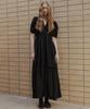 GREENBUTTER Viscose Frill Dress (Black)