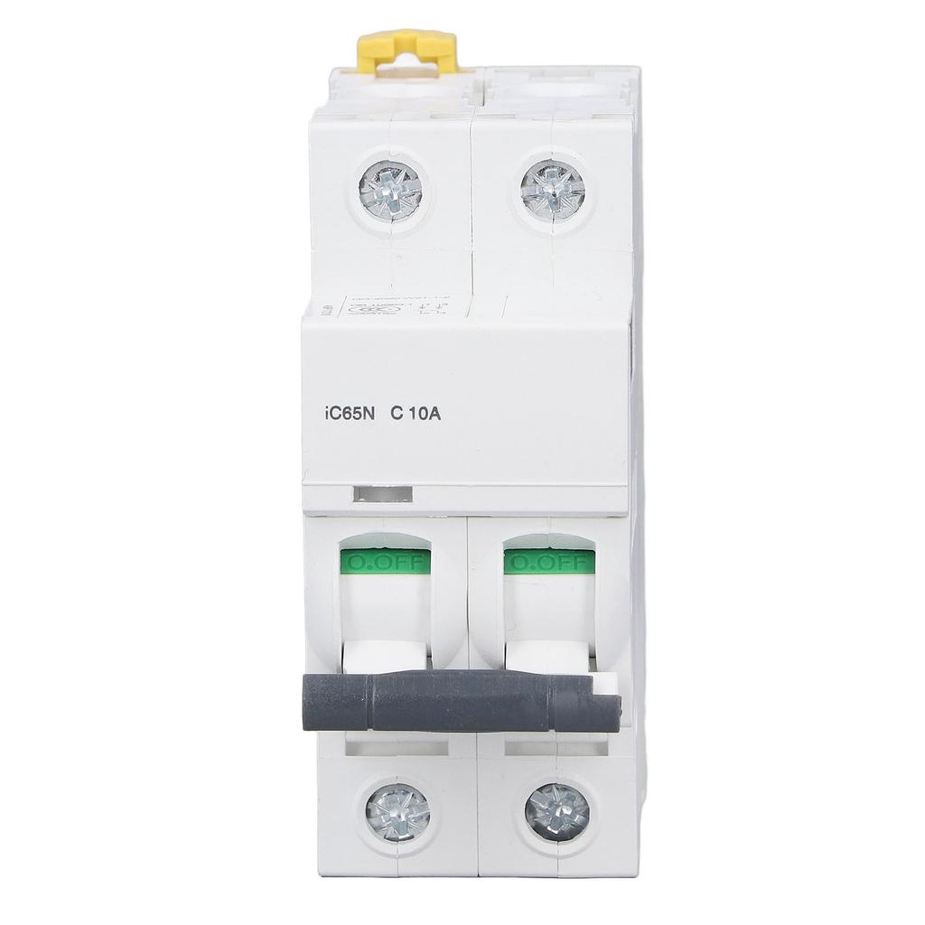 Miniatur-Leistungsschalter 2P Fehlerstrom-Isolator DIN-Schienenmontage 400V 10A IC65N C10A