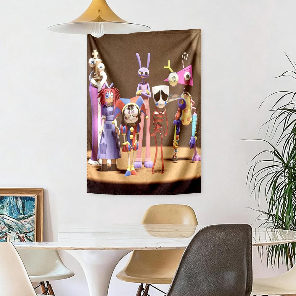 Digital Circus2 Wall Decor Tapestry Art For Pet Memorial Birthdaywedding Party Backdrop Family Gift