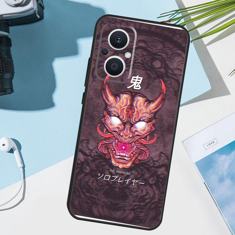Oni Hannya Demon Mask Case For OPPO Reno 13 13F 12 11 F 8T 7 8 10 Pro OPPO Find X8 X6 Pro X3 X5 Lite Cover Funda