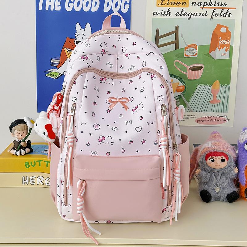 Schoolbag Korean high-value sweet schoolbag junior high school girl college student niche 1011 new large-capacity backpack