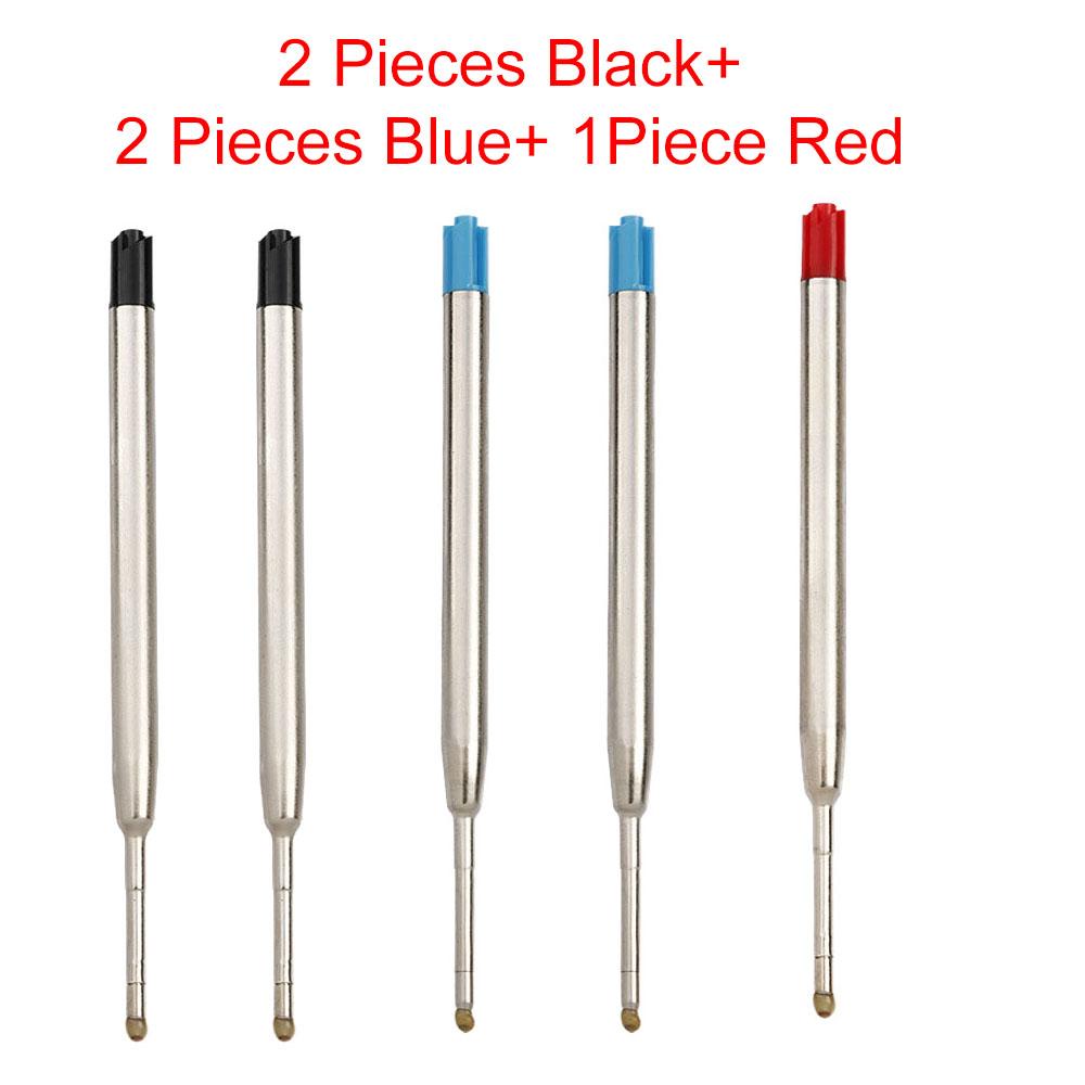 1.0mm Replaceable Metal Ballpoint Pen Refills For Parker Pens Medium Point Blue Red Black Ink Rods For Writing Office Stationery