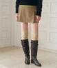 Deuloupisumeon Stitch Pleated Mini Skirt [Beige]