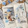 100 - Sheet Vintage Floral Pattern material & Sticker Set, Retro Flower Designs for Hand Account & DIY Crafts