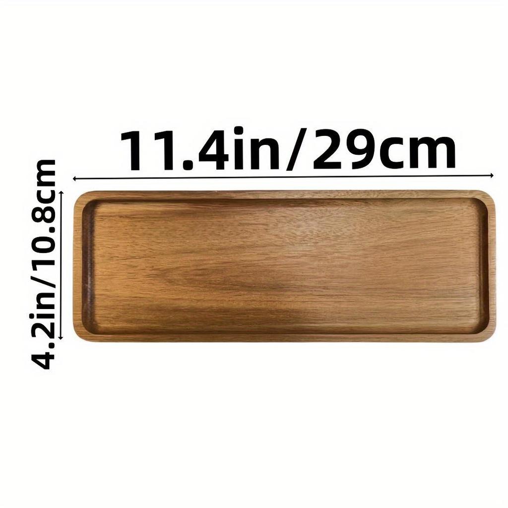 Japanese Acacia Wood Tray: Rectangular Plate, Fruit/Snack Dish, Oval Breadboard, Teacup Saucer
