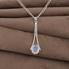 Pendentif en Argent Sterling 925 Pierre Opale Laitée 1,79" Bijoux de Créateur Faits à la Main Pour Cadeau d'Anniversaire PP-69-15