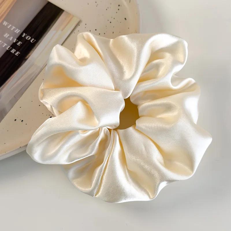 Spring/summer Freshen Green Satin Hair Scrunchies Headband for Women Girl Sweet Lovely Head Rope Rubber Bands Female Accessories