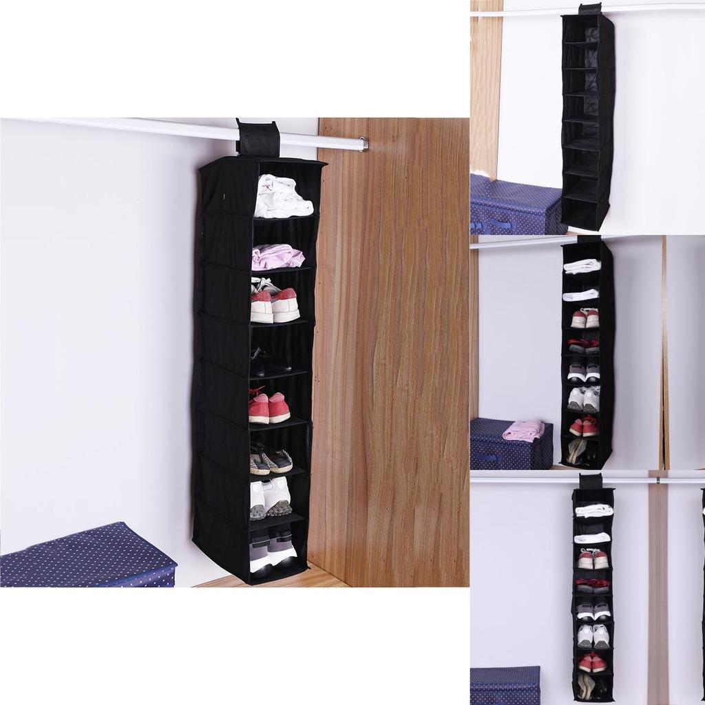 Luxurious Black 6-layer Narrow Cube-shaped Bedroom Storage Organizer